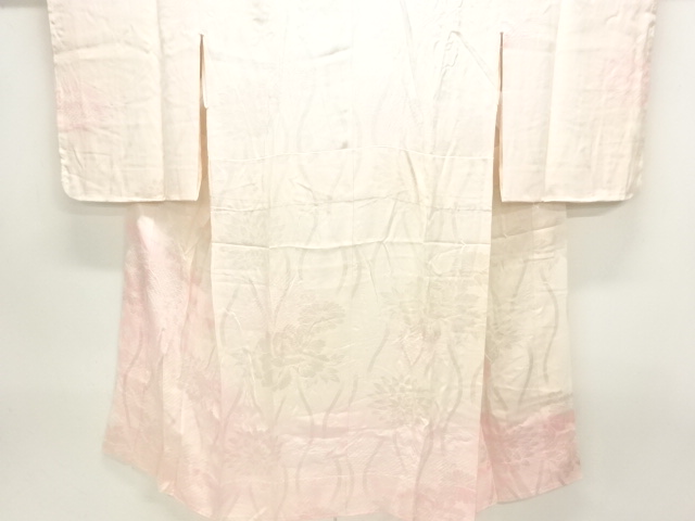 JAPANESE KIMONO / ANTIQUE HITOE JUBAN / MON KINSHA / SHIBORI / KIKU